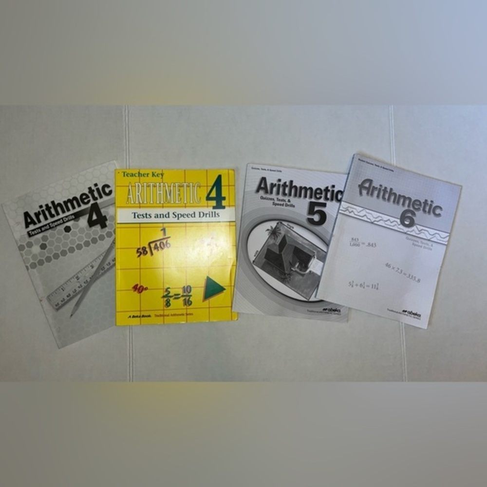 BUNDLE Abeka ARITHMETIC 4, 5, 6 Student Quizzes Tests Speed Drills & Teacher KEY
